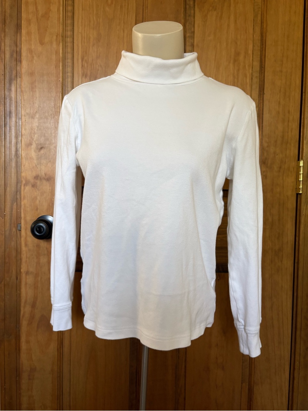 Lands' End Women's White Long-Sleeve Turtleneck Tee Size XL